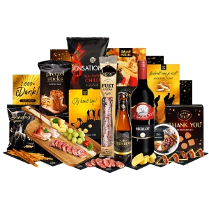 Ambachtelijk kerstpakket met luxe borrelproducten