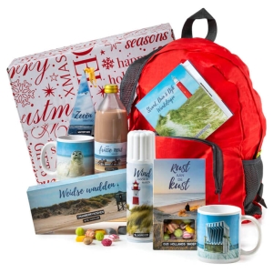 Kerstpakket strand met heerlijke chocolademelk en slagroom Kerstpakket strand met heerlijke chocolademelk en slagroom